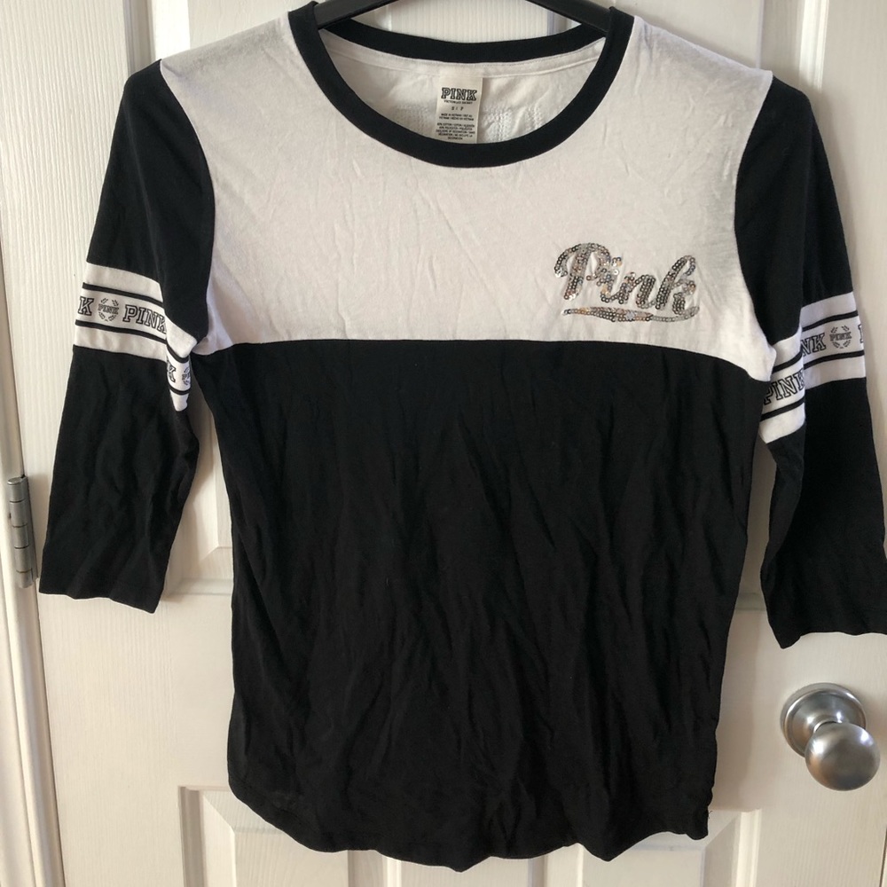 PINK women’s 3/4 sleeve sequined top